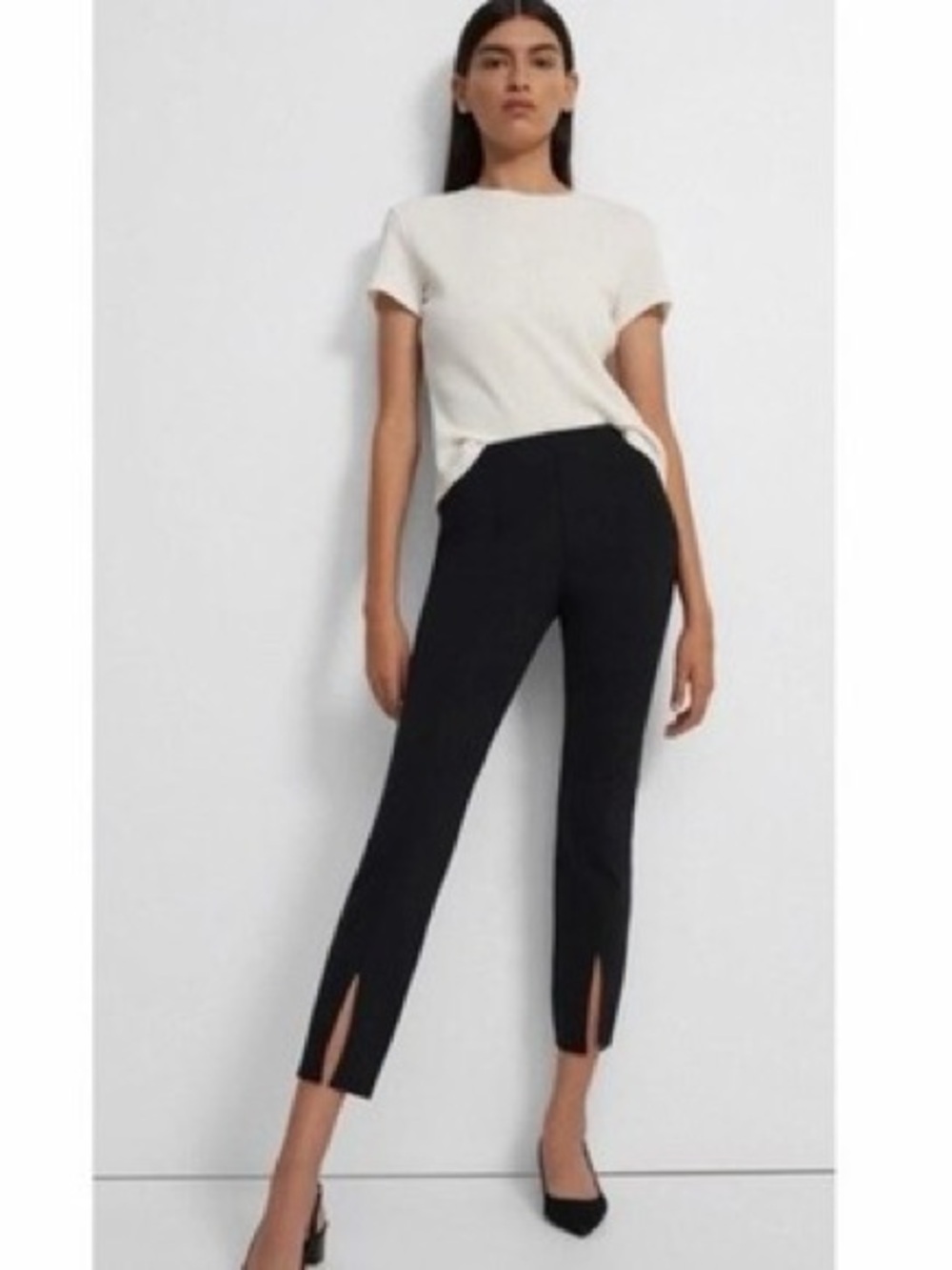 Theory Slit Legging Kenett Ankle Pants in Black Women’s Size 2